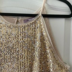 Gold sequin midi dress!